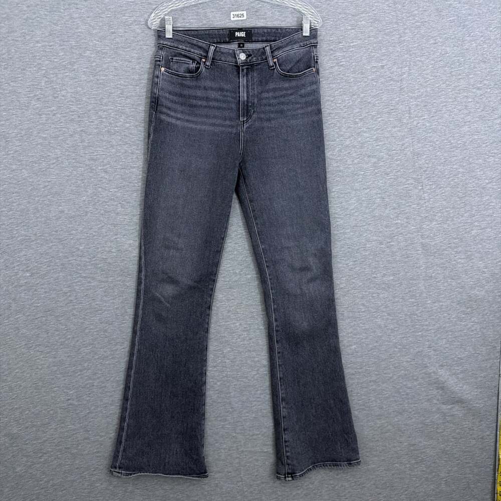 Paige Women's 29 Gray Stretch Denim High Rise Laurel Canyon Bootcut Jeans